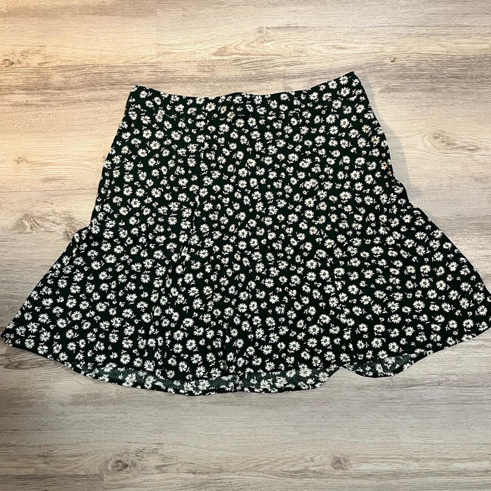 Reformation Black and White Skater Mini Skirt